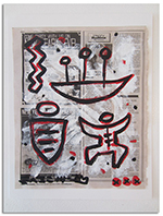 untitled (acrylic & collage on newsprint)